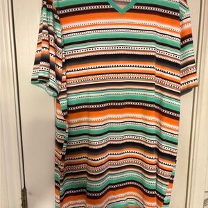 LuLaRoe Colorful Striped V-Neck Shirt